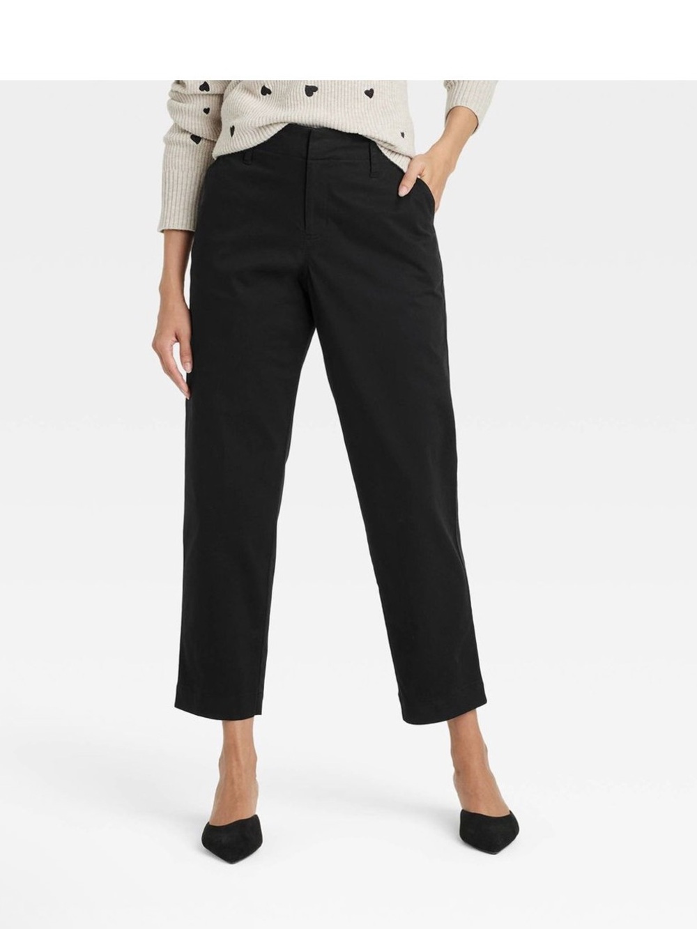 a new day Black Cropped Straight Ankle Jeans